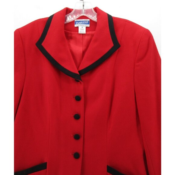 VINTAGE Pendleton Blazer 12 Virgin Wool Jacket Coat Holiday USA Made - Picture 2 of 10